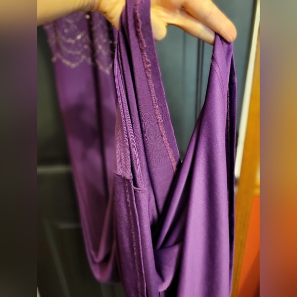 Jump Apparel purple sparkle top fitted maxi dress - Picture 8 of 12